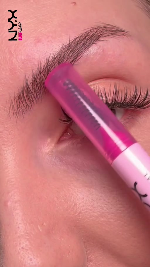 Close-up of Lena’s brow and the NYX Fluff & Snatch pen